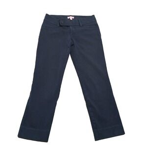 Lilly Pulitzer Pants Women's 2 Navy Blue Two Way Stretch‎ Luxury Capri Low Rise